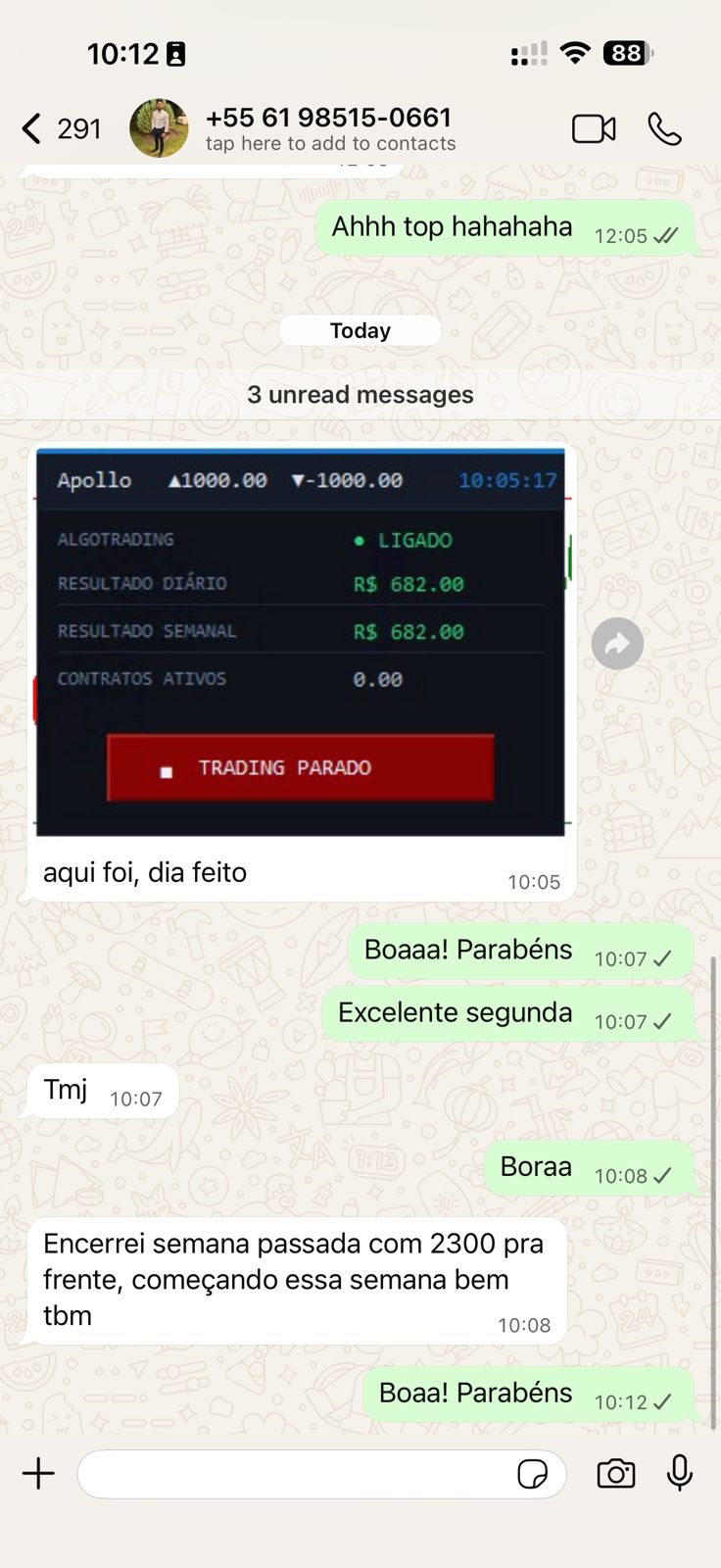 Resultado de operação real de membro
